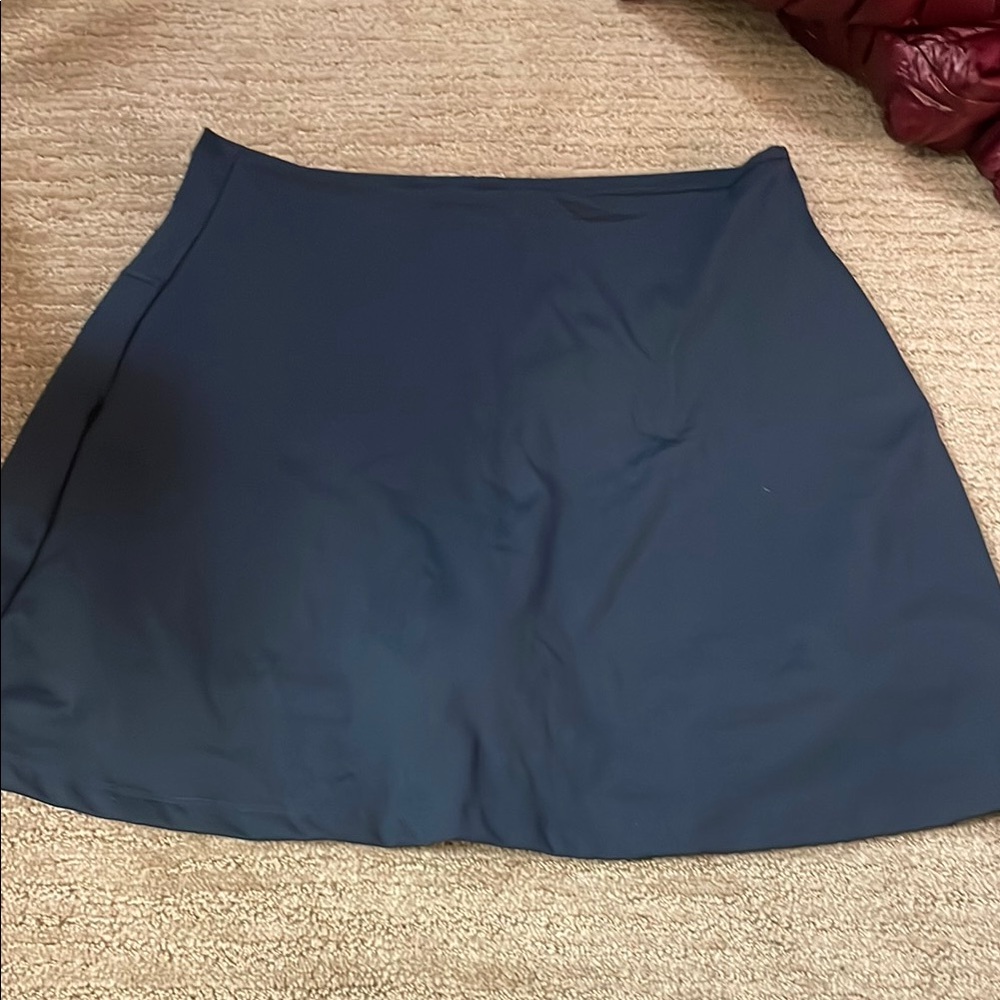 girlfriend collective navy blue A-line skirt